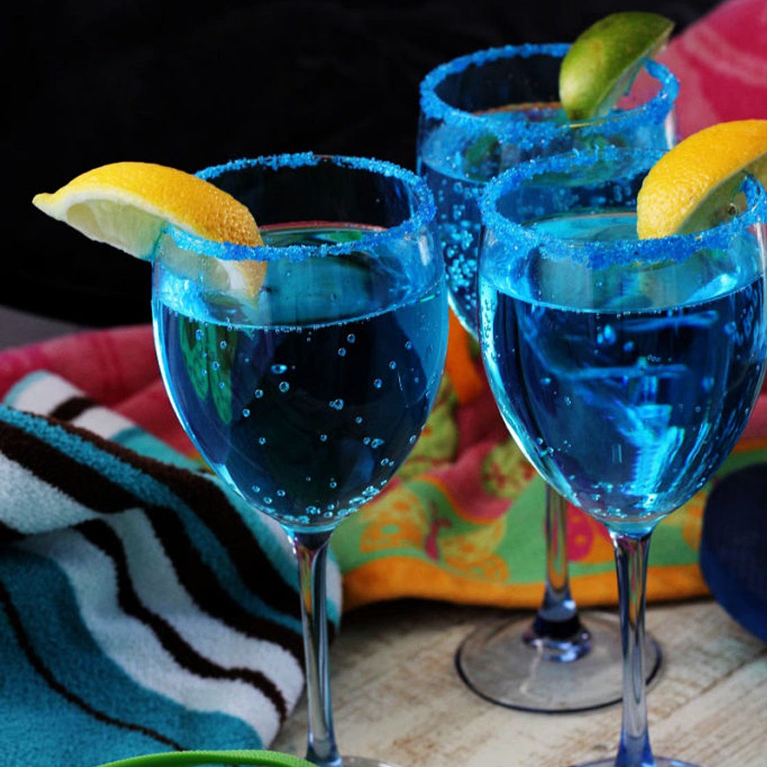 Sparkling Blue Hawaiian Mocktail
