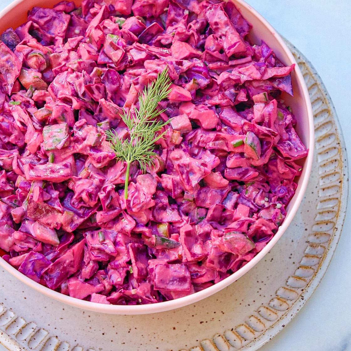 Pink Princess Salad (with creamy beet dill dressing)