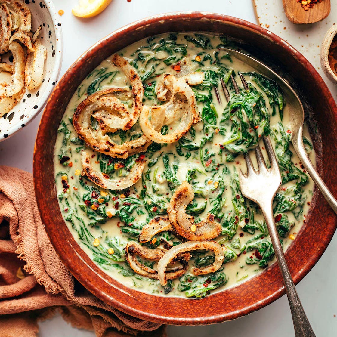 Garlicky Vegan Creamed Spinach