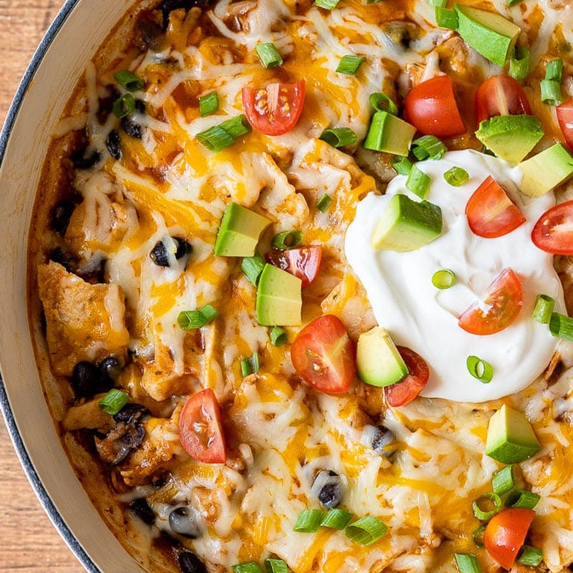 Chicken Black Bean Enchilada Skillet