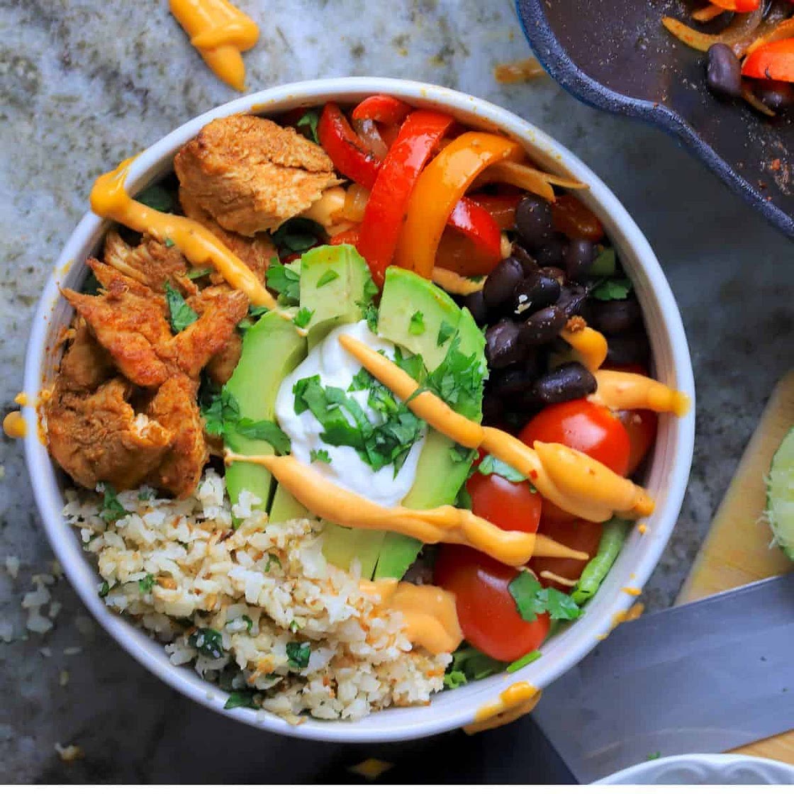 Low Carb Chicken Fajita Bowls