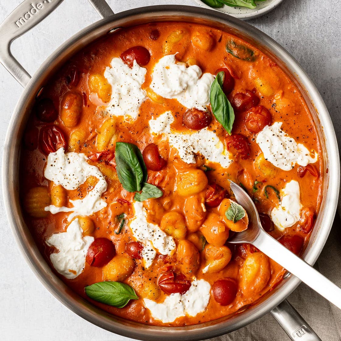 Creamy Tomato Gnocchi with Burrata