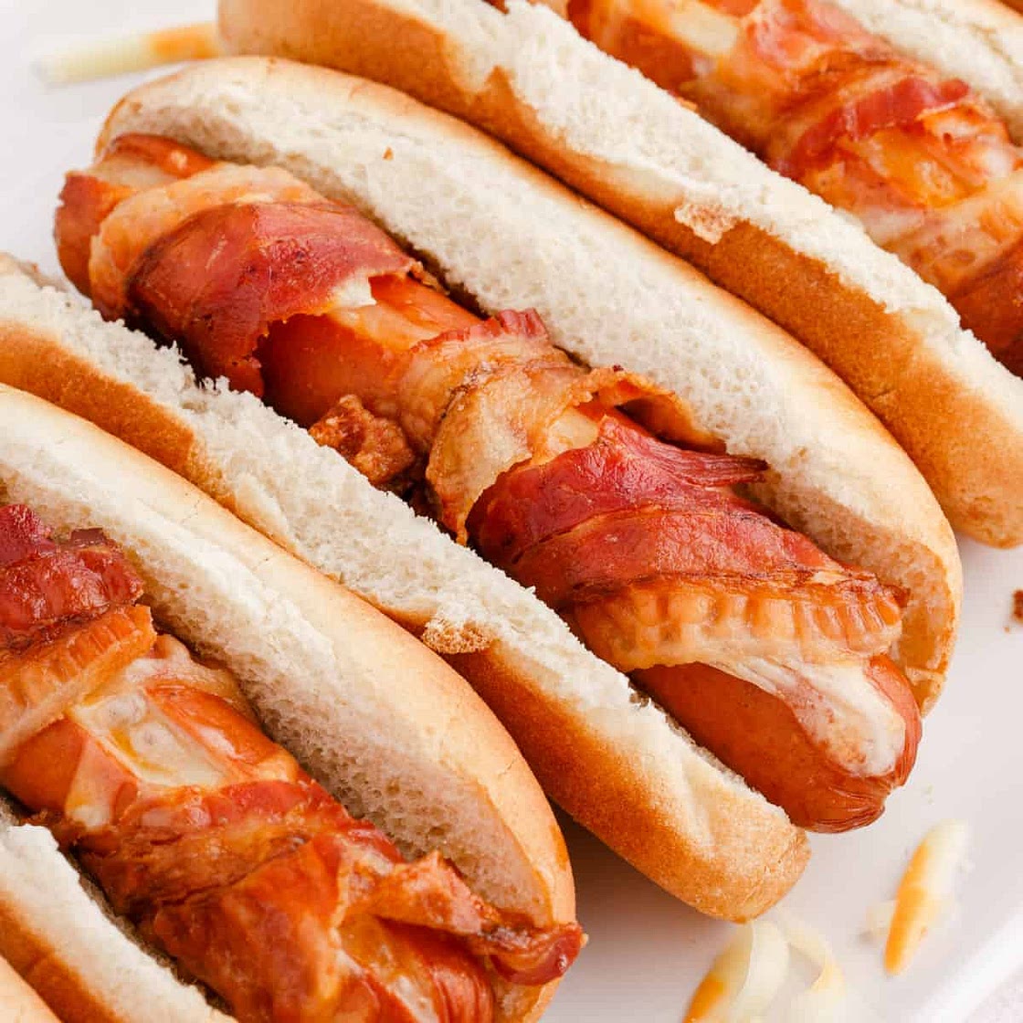Bacon Wrapped Cheese Hot Dogs