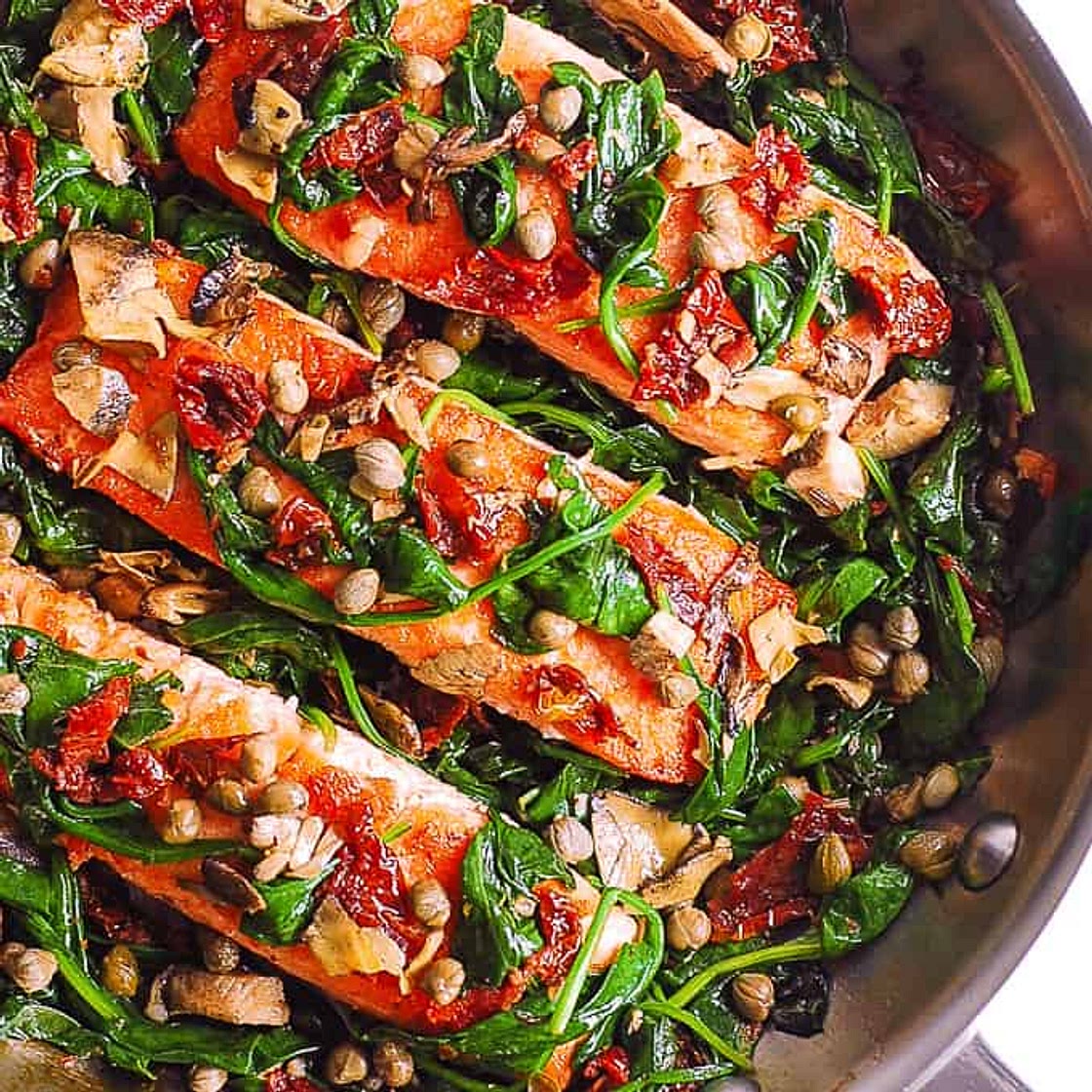 Pan-Seared Salmon with Spinach