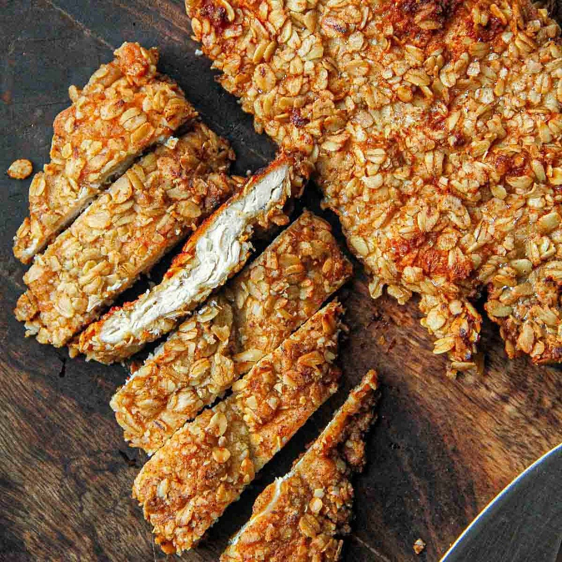 Crunchy Oat Crusted Chicken Schnitzel