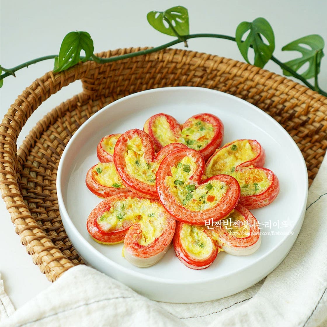 하트 맛살전 레시피 맛살하트전 게맛살 맛살 요리 아이들반찬
