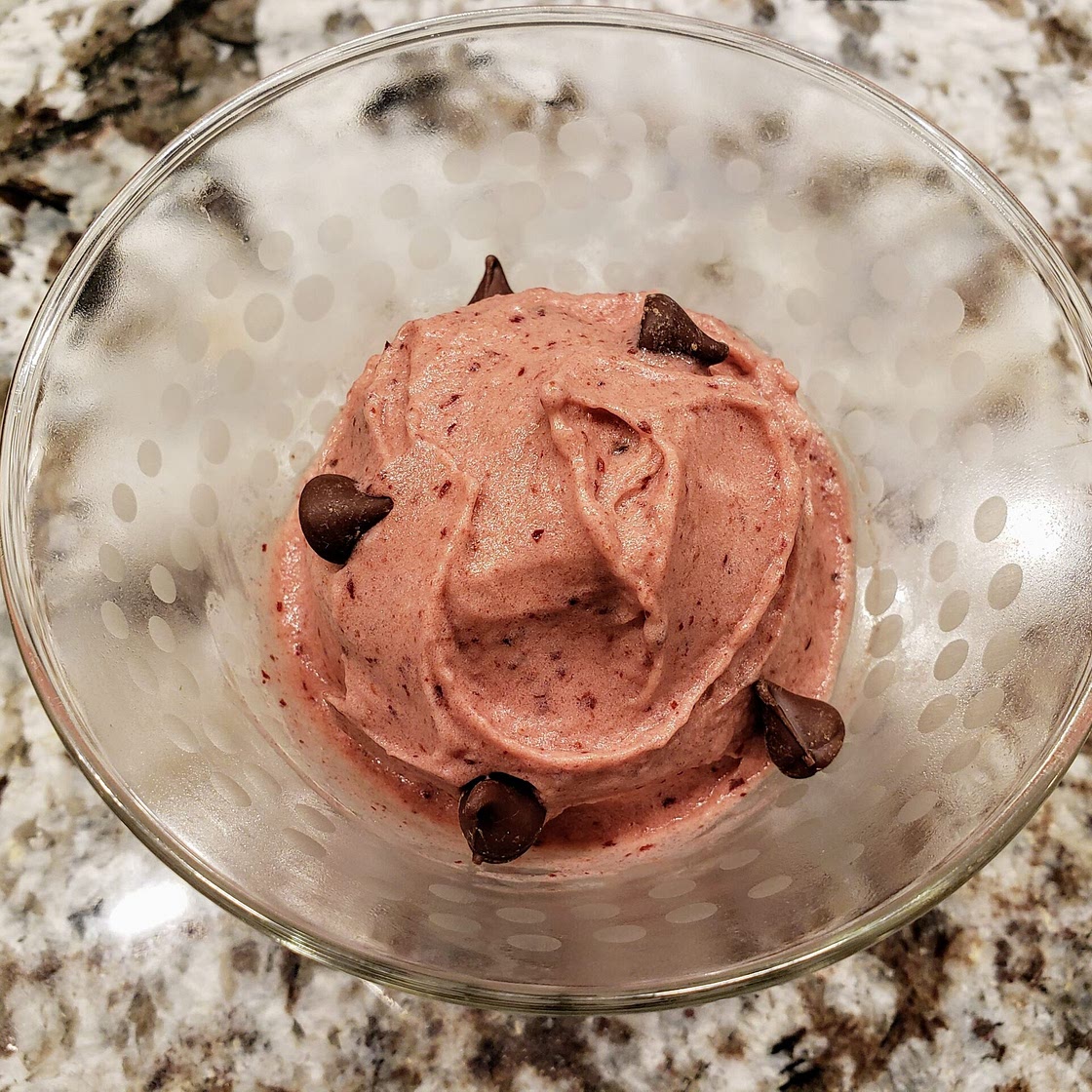 Cherry chocolate chip nice cream