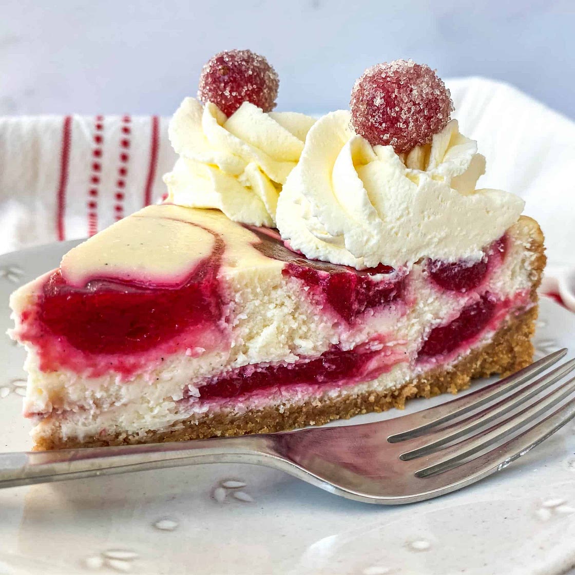 Cranberry Swirl Cheesecake