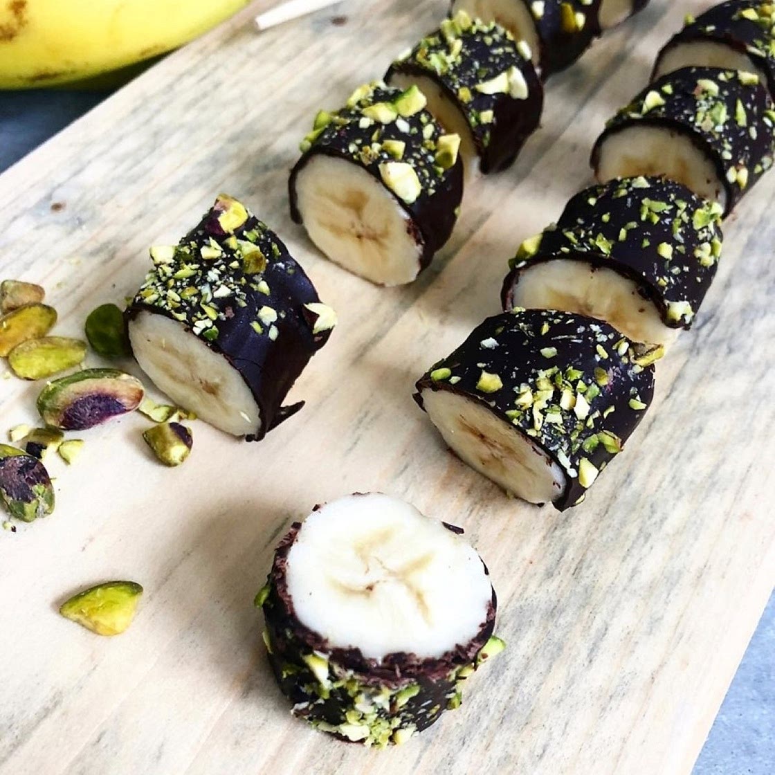 Banana Chocolate Sushi with Pistachio