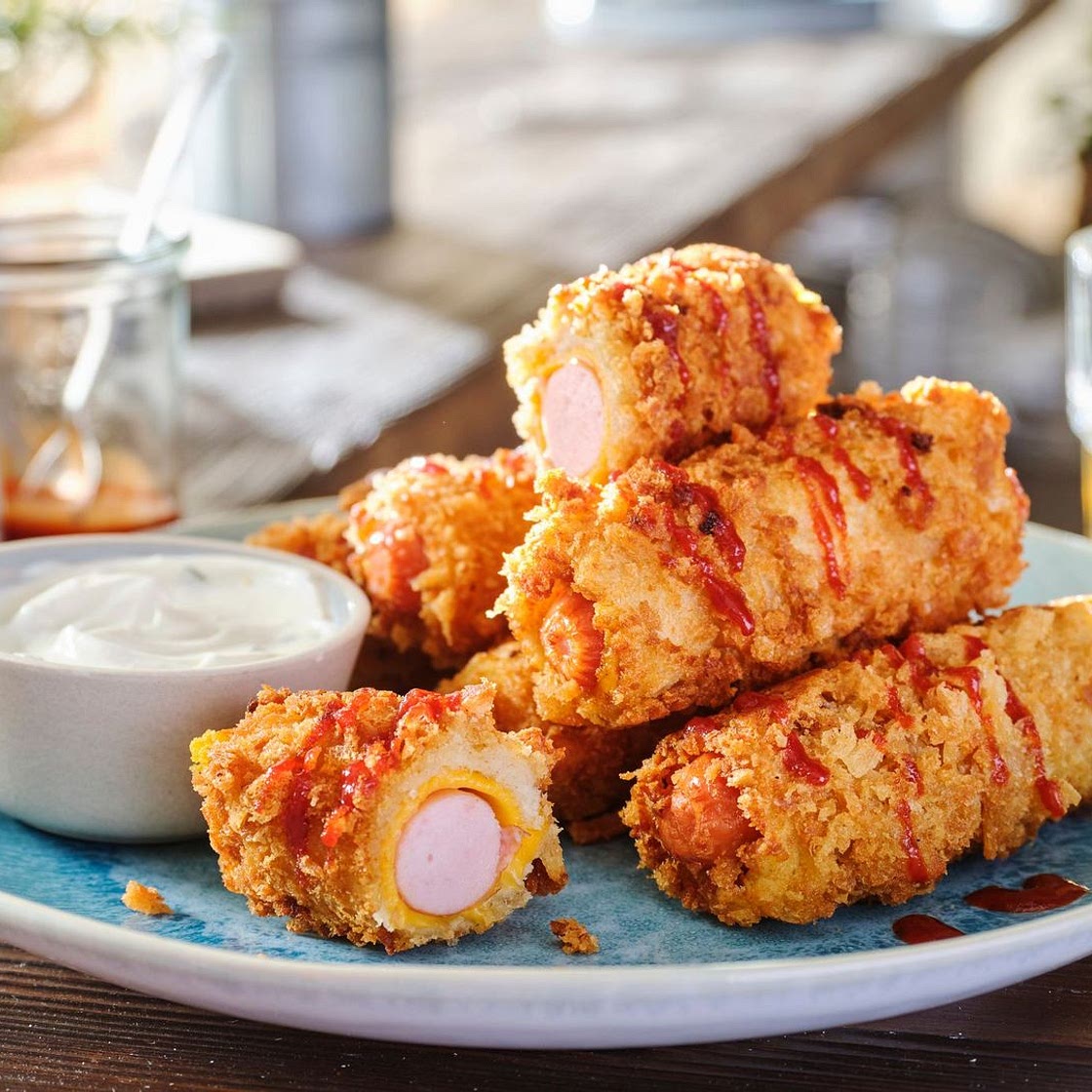 Knusprige Toast Hot Dogs