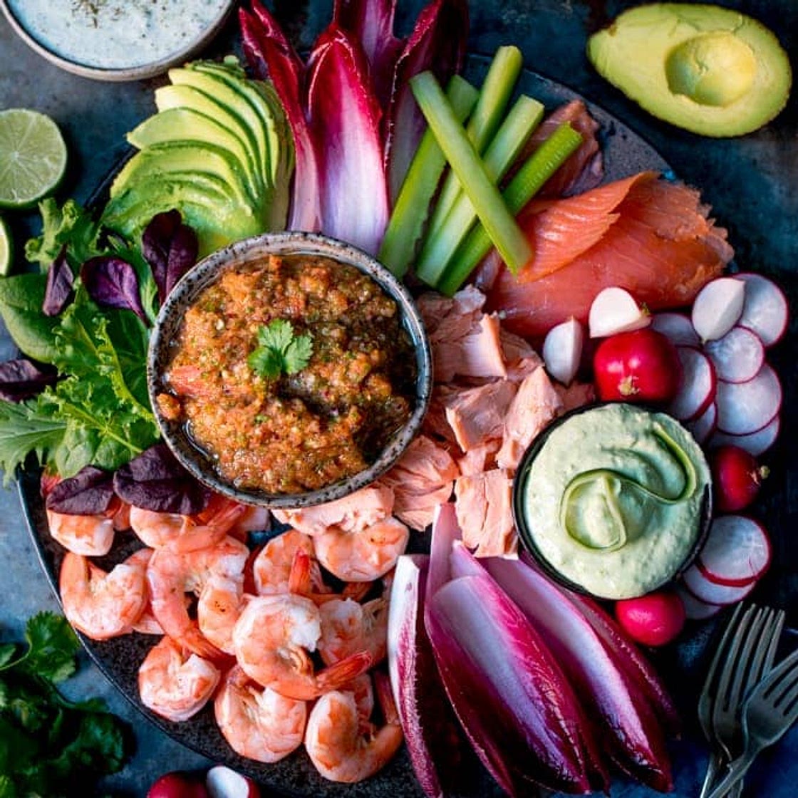 Seafood Party Platter with Three Dips