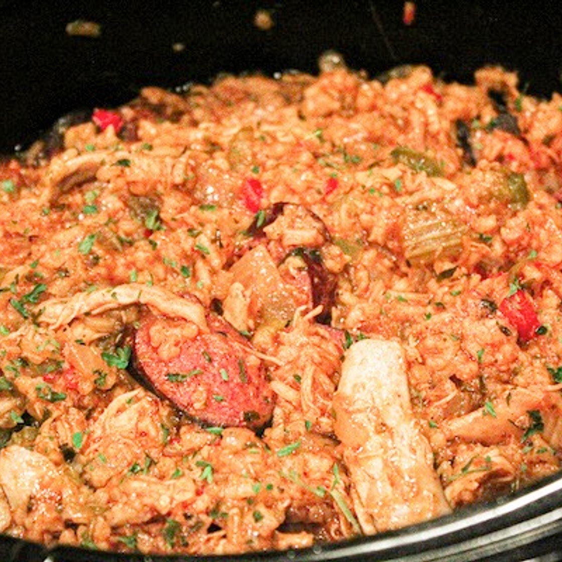 Slow Cooker Jambalaya with Chicken and Sausage