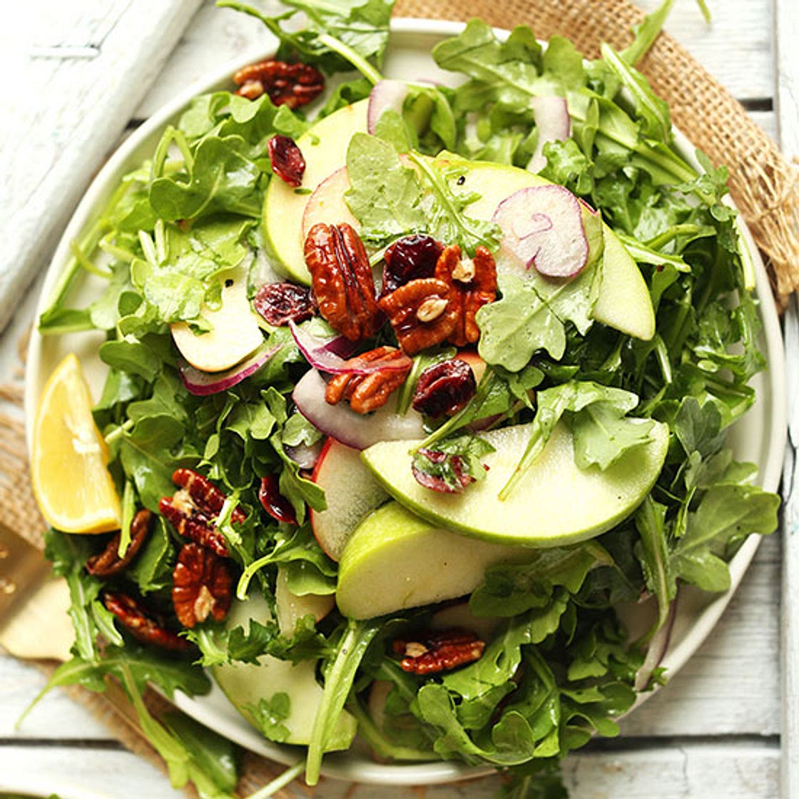 Apple Pecan Arugula Salad