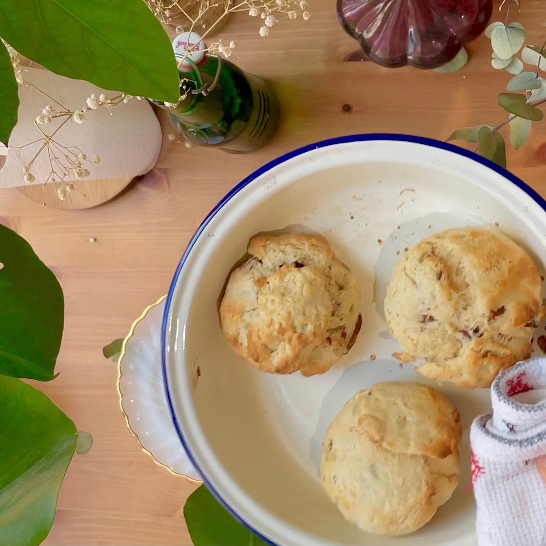 Maple syrup pecan scones