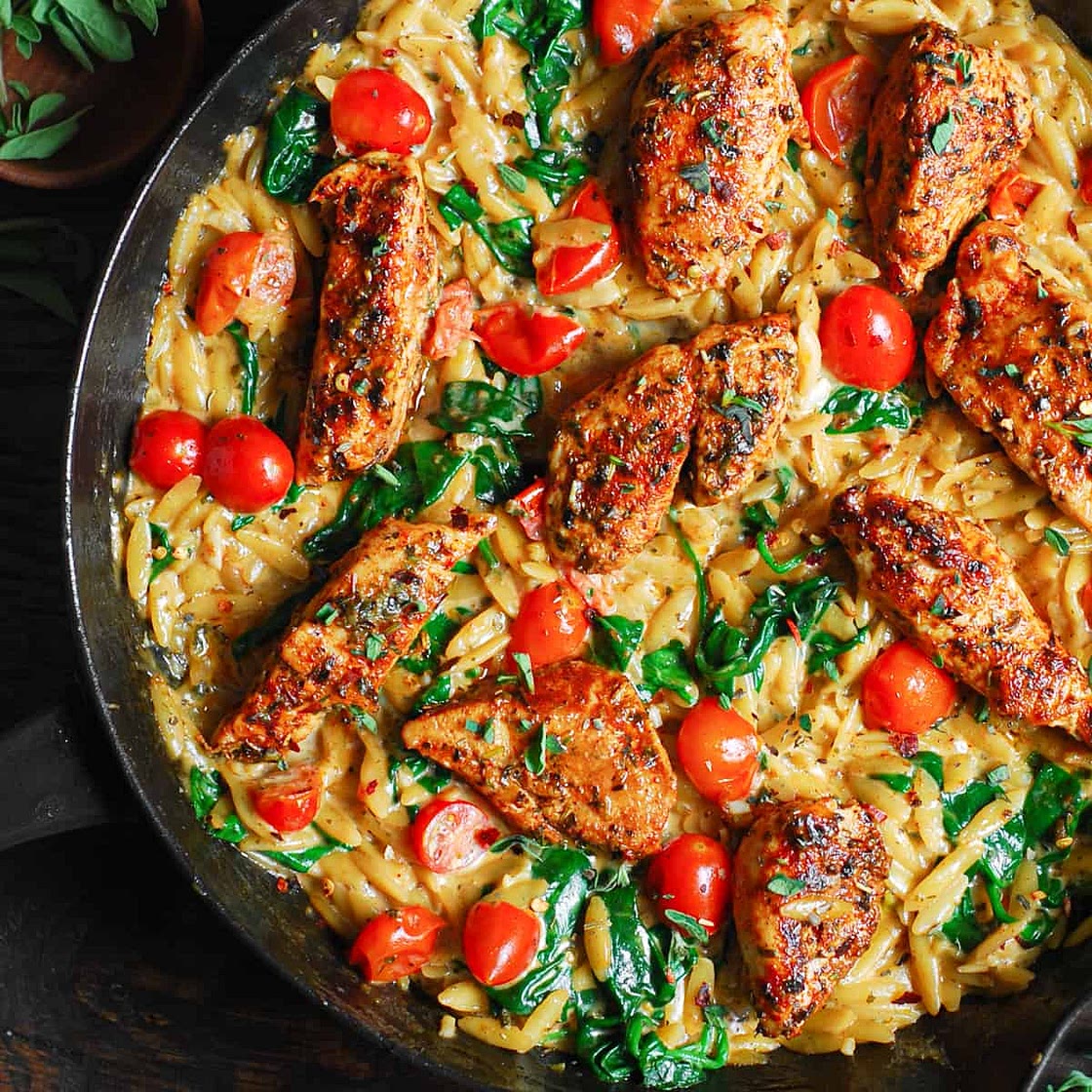 Chicken Orzo (30-Minutes, One-Pan)