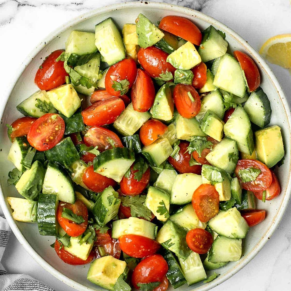 Tomato Cucumber Avocado Salad