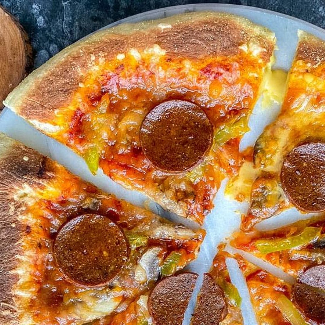 Vegan Pepperoni Pizza | Recipe for Homemade Stuffed Crust Pizza