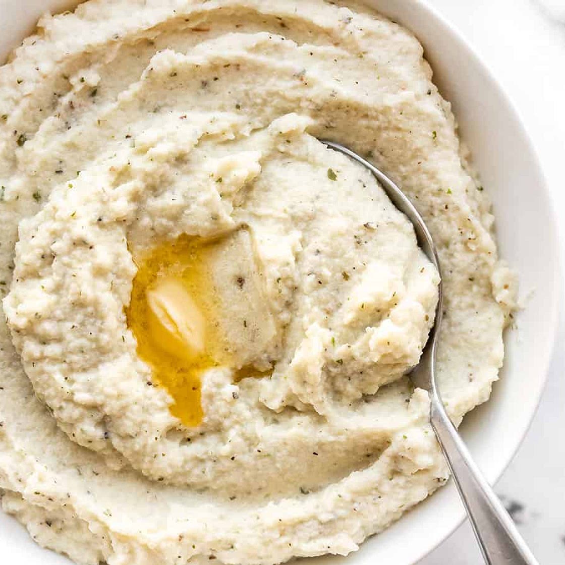 Garlic Herb mashed Cauliflower