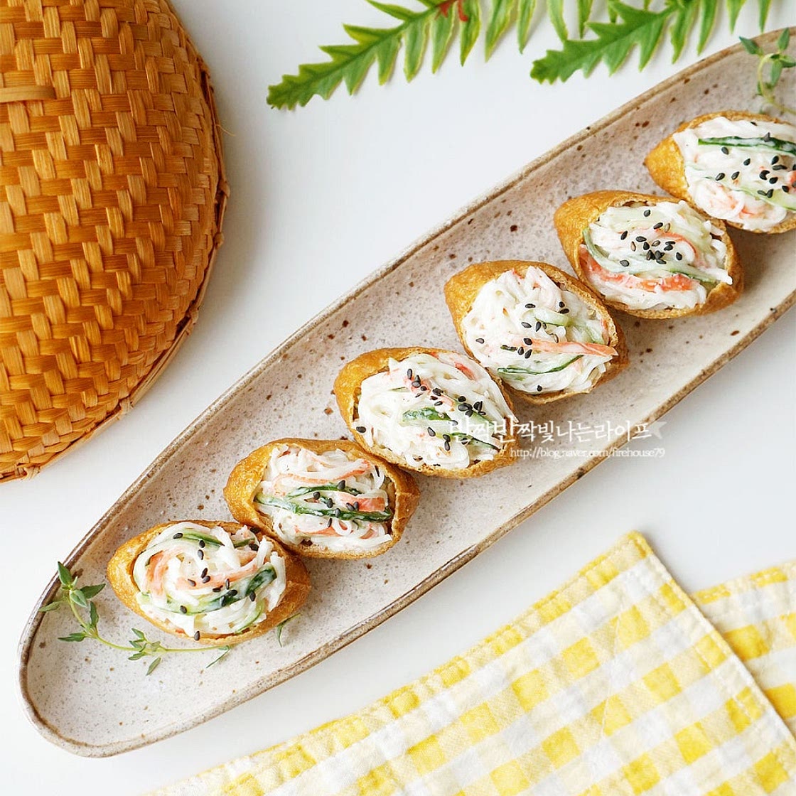 크래미 유부초밥 만들기 만드는법 오이 크래미 샐러드 요리