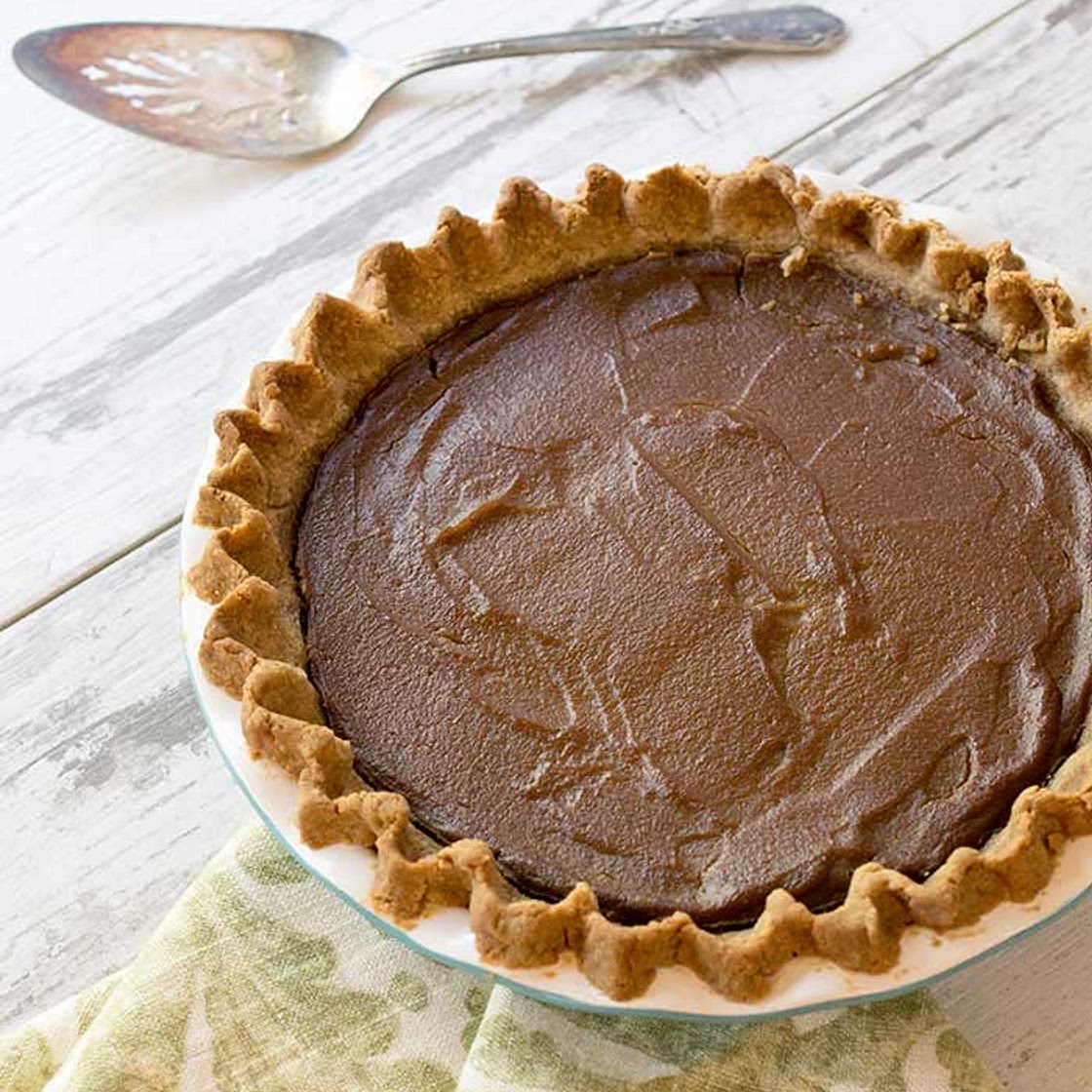 Gluten-free Vegan Pumpkin Pie with a Teff Flour Pecan Crust