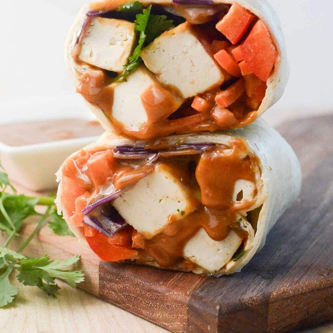 Thai Peanut Tofu Wrap