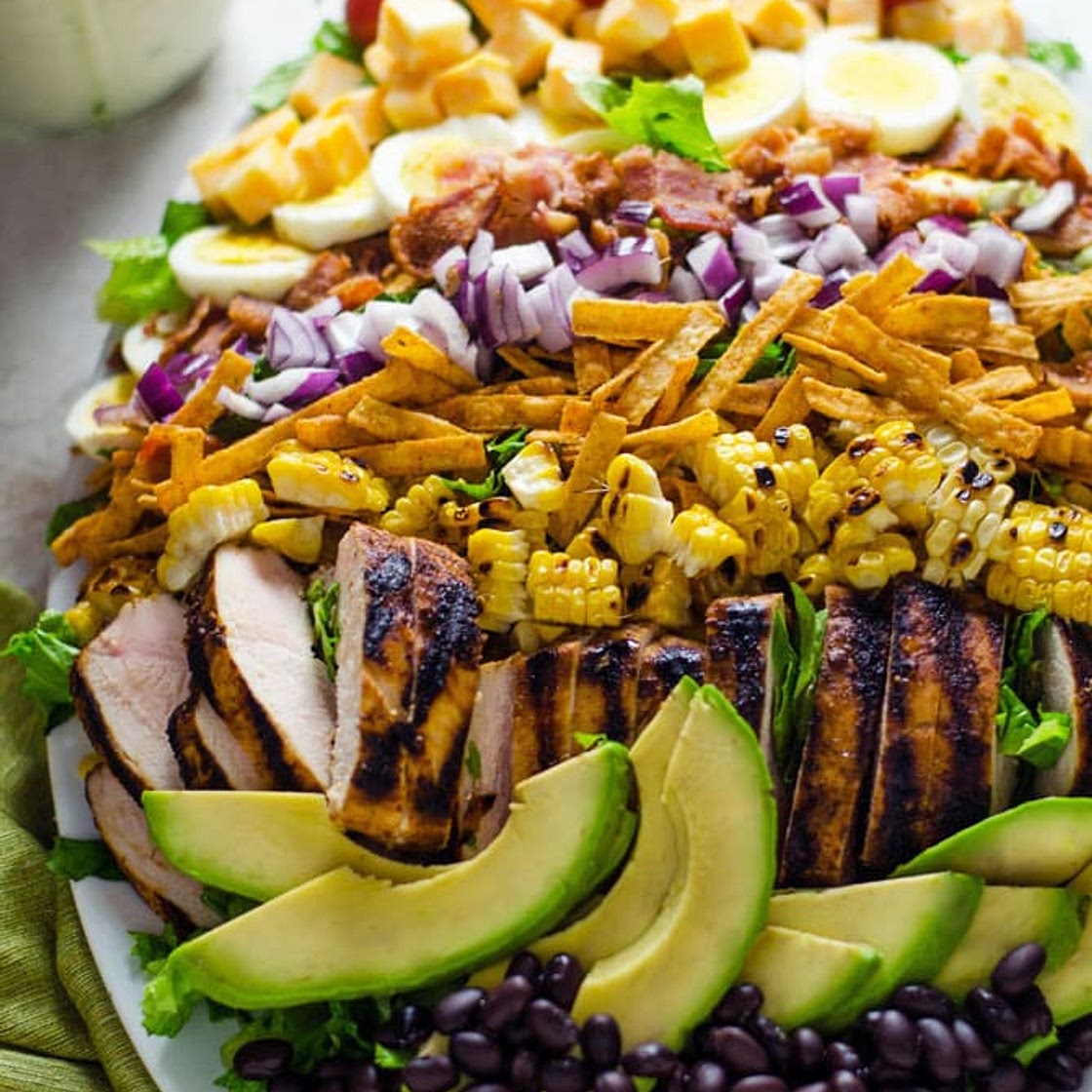 Southwestern Chicken Cobb Salad with Jalapeño Buttermilk Ranch