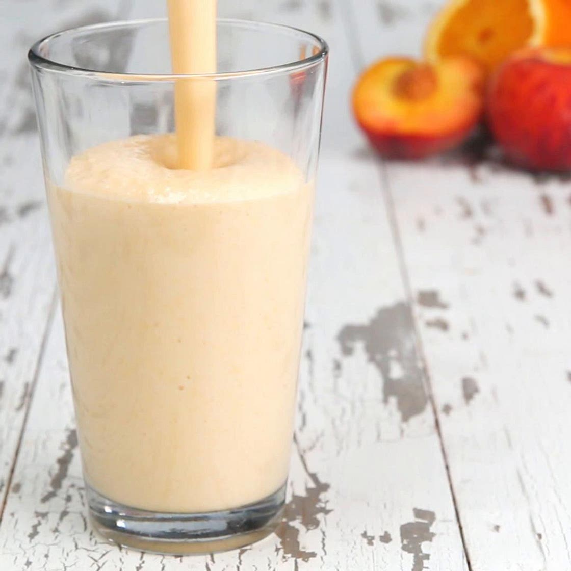 Peach & Orange Cream Protein Smoothie Recipe by Tasty