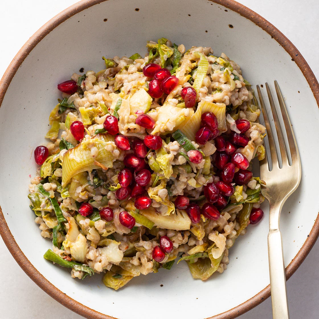 Buckwheat & Leeks with Creamy Shallot Sauce