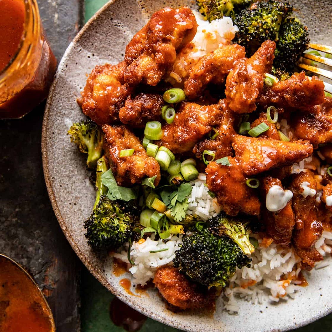 Sheet Pan Honey Buffalo Chicken with Broccoli