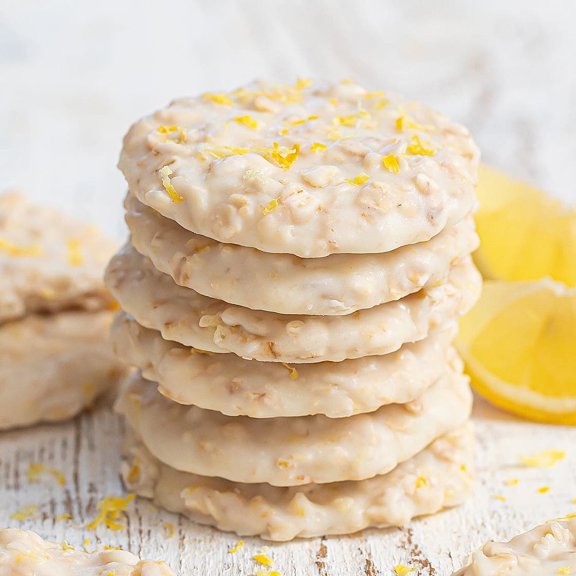 3 Ingredient No Bake Lemon Oatmeal Cookies