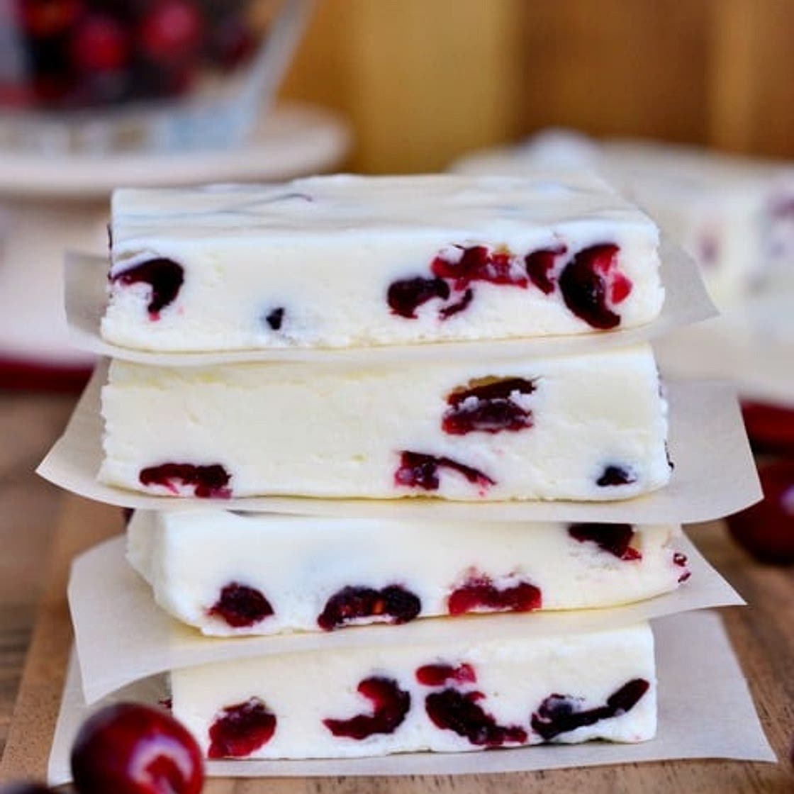 White Chocolate Cranberry Fudge