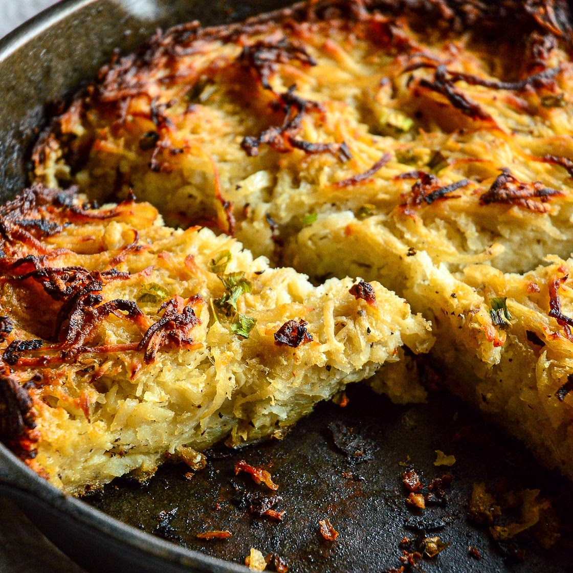 Onion and Garlic Potato Kugel