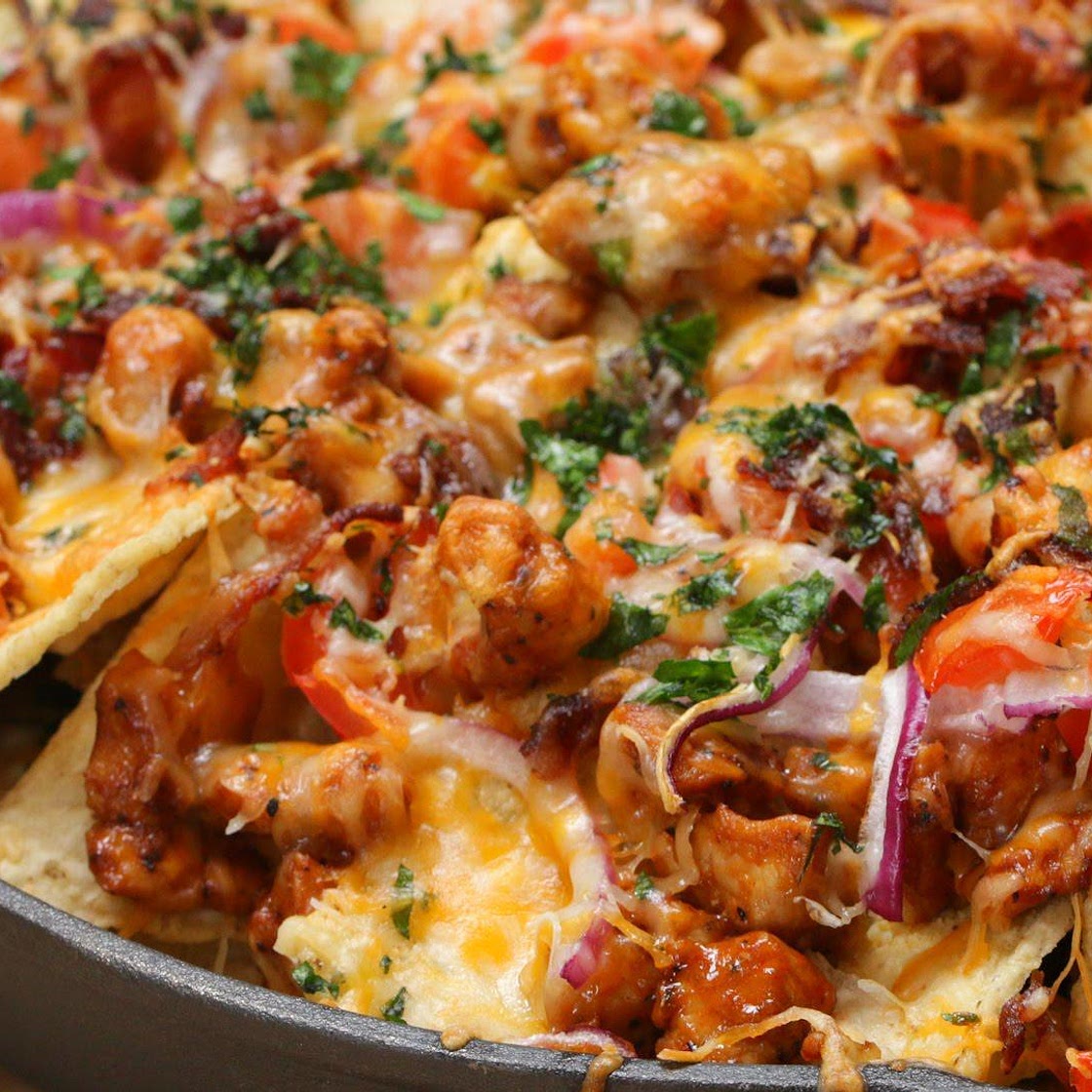 Loaded BBQ Chicken Nachos Recipe by Tasty