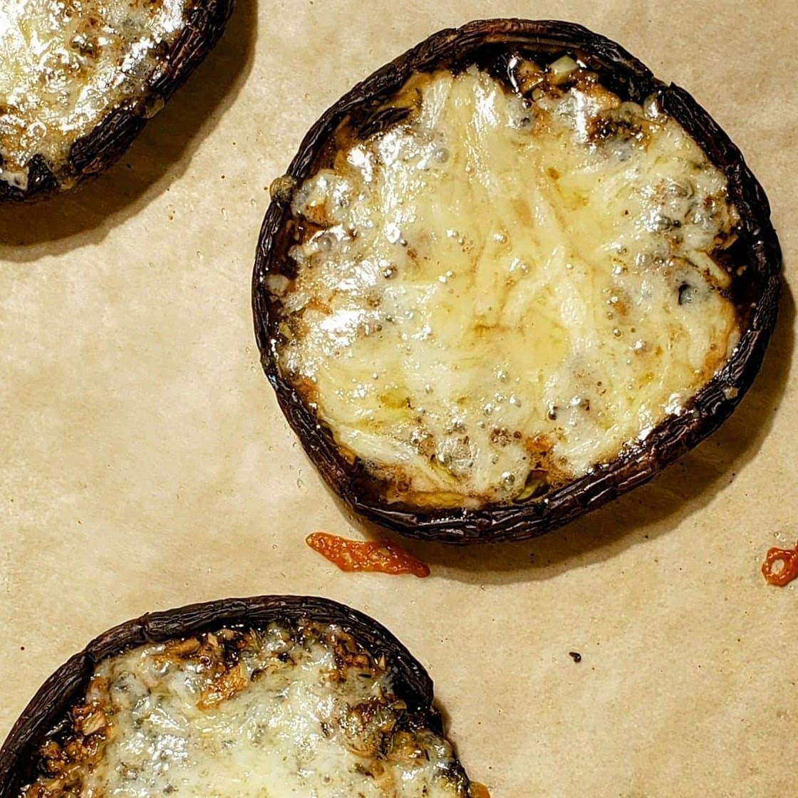Portobello Mushrooms with Cheese