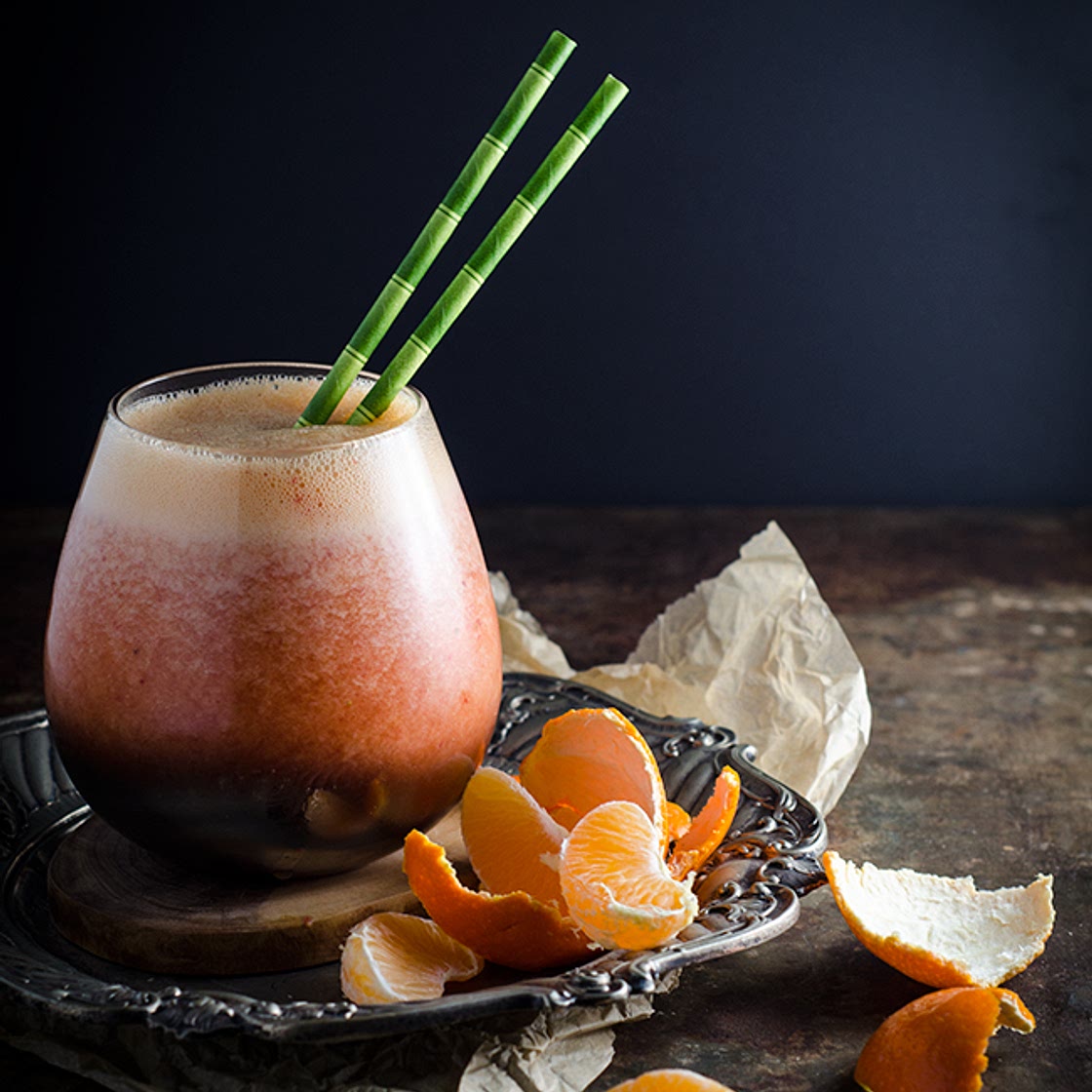 Tangerine and Strawberry Smoothie