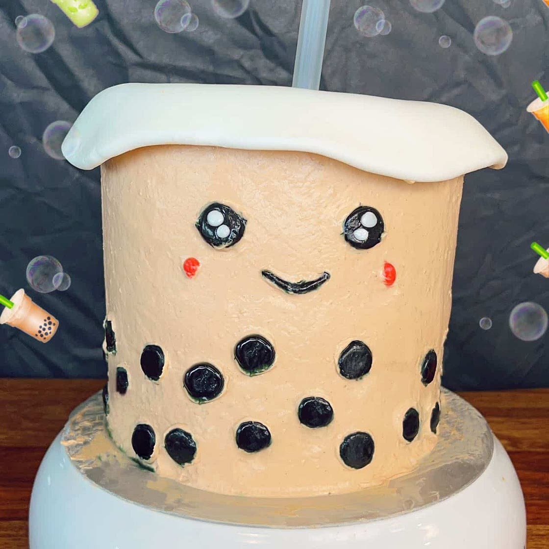 Boba Cake (Bubble Tea Birthday Cake)