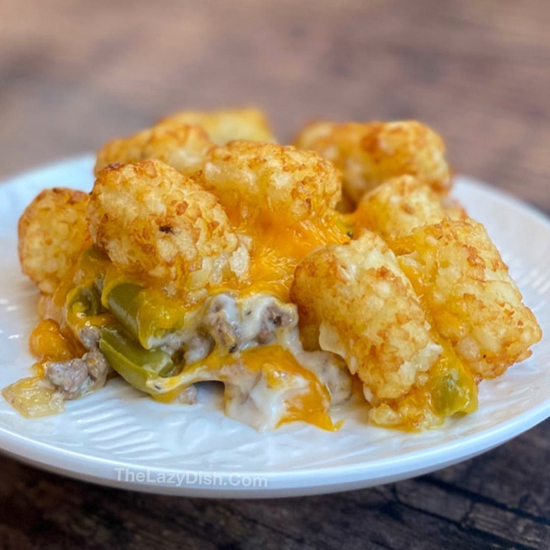 Easy Cheesy Tater Tot Casserole With Ground Beef