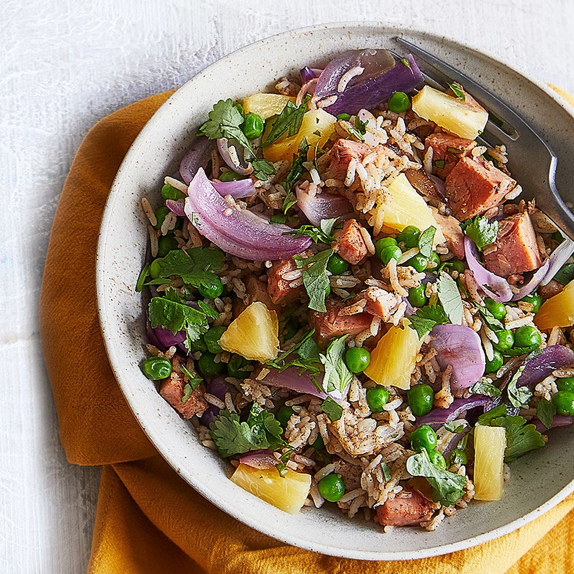 Ham and pineapple fried rice
