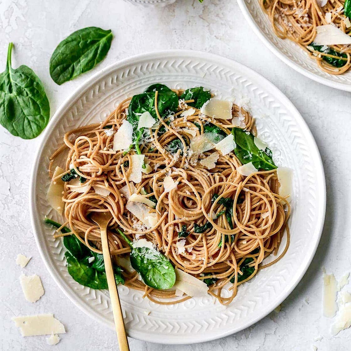 5-Ingredient Spinach Parmesan Pasta