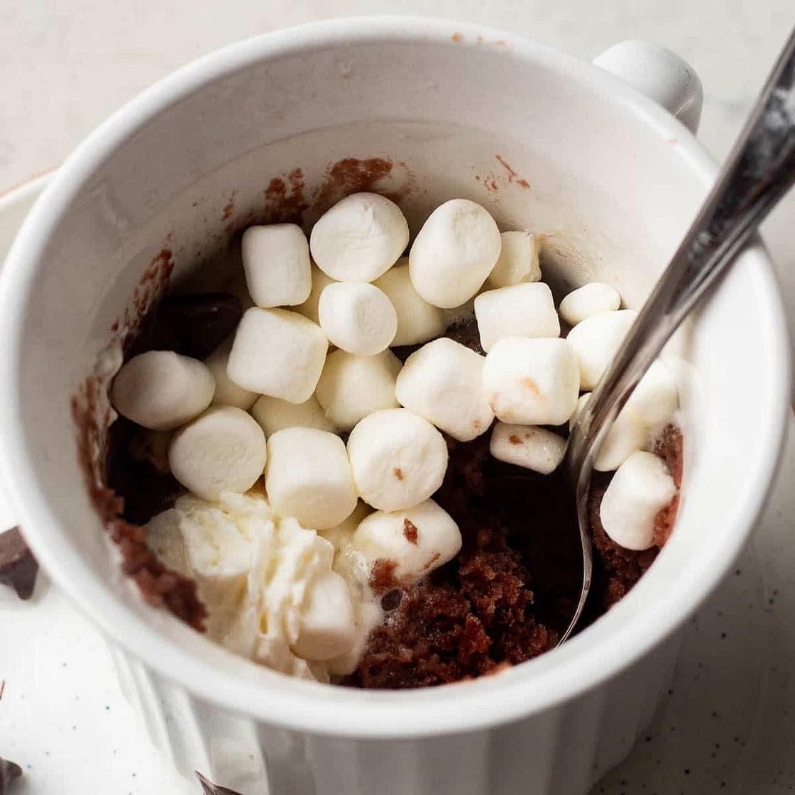Hot Chocolate Mug Cake Recipe with Hot Cocoa Mix