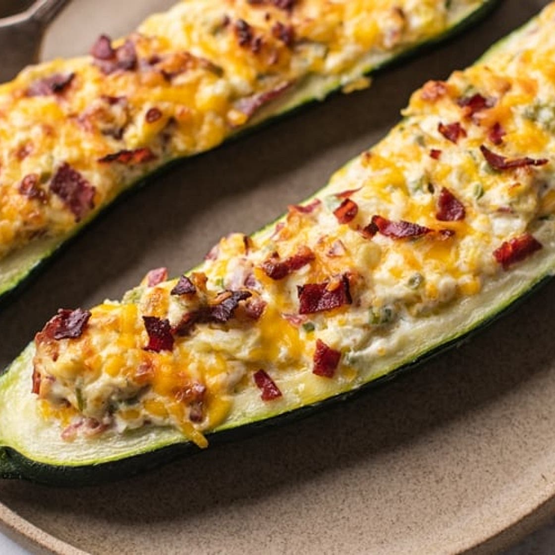 Jalapeno Popper Zucchini Boats