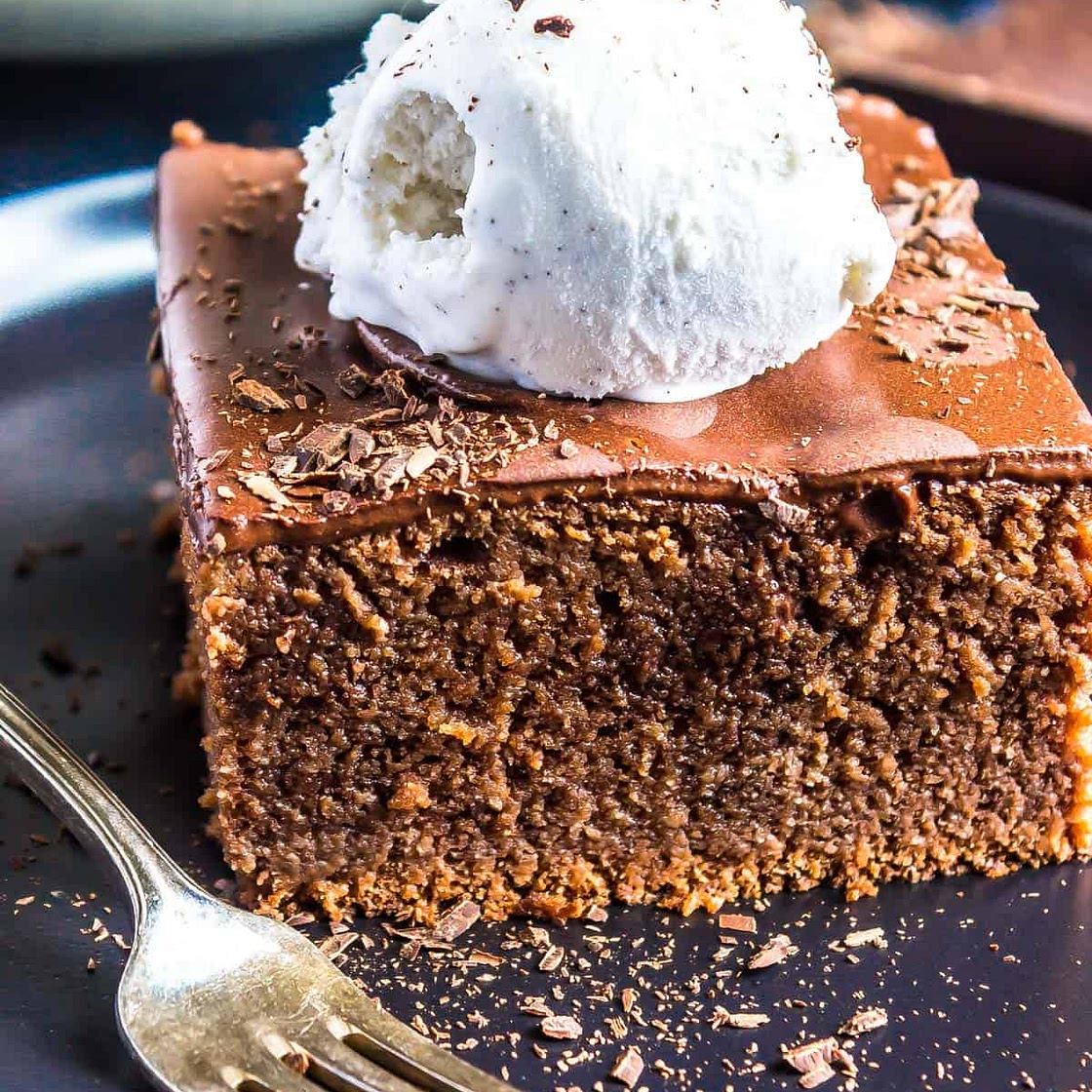 Keto Chocolate Pudding Poke Cake