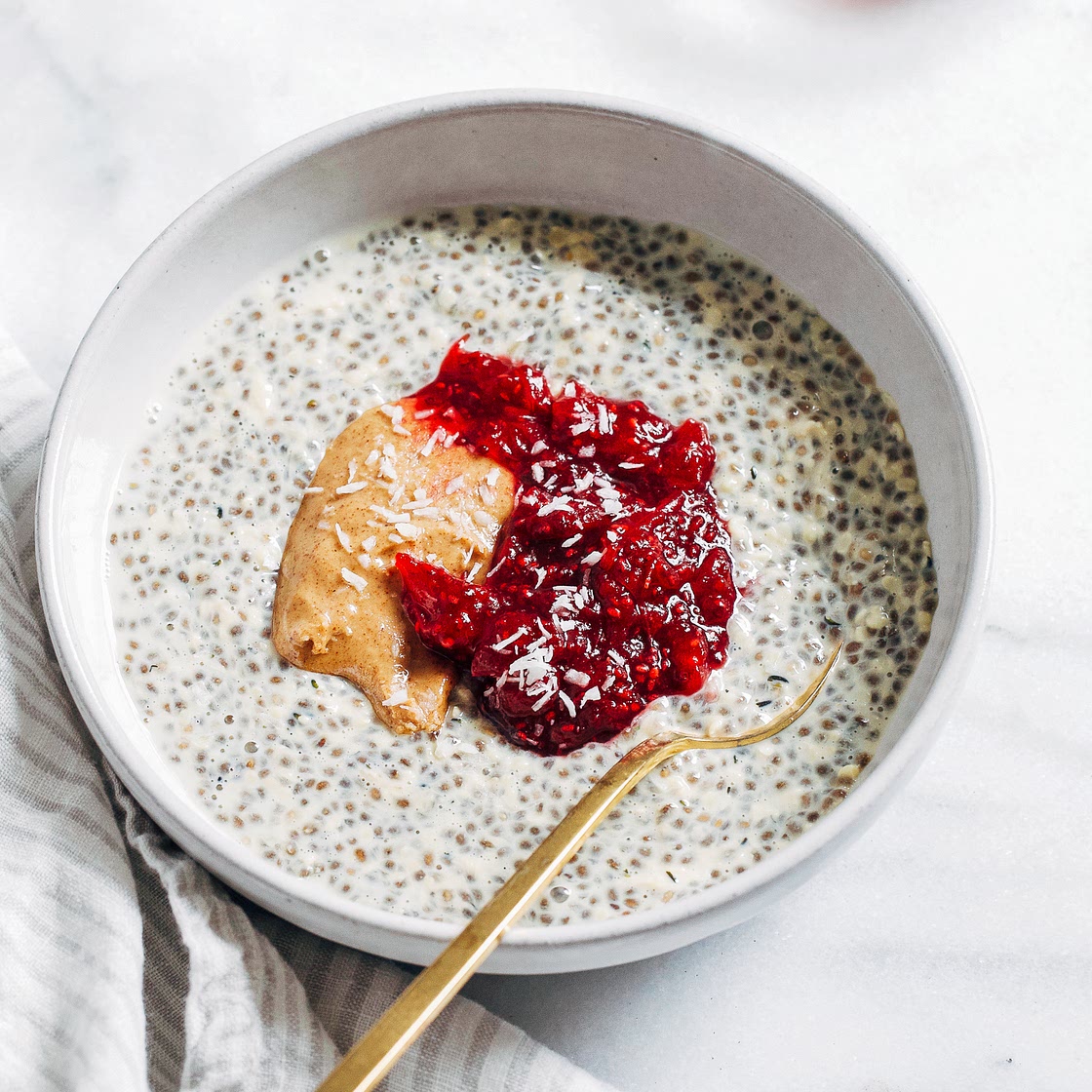 Warm Chia Hemp Seed Pudding