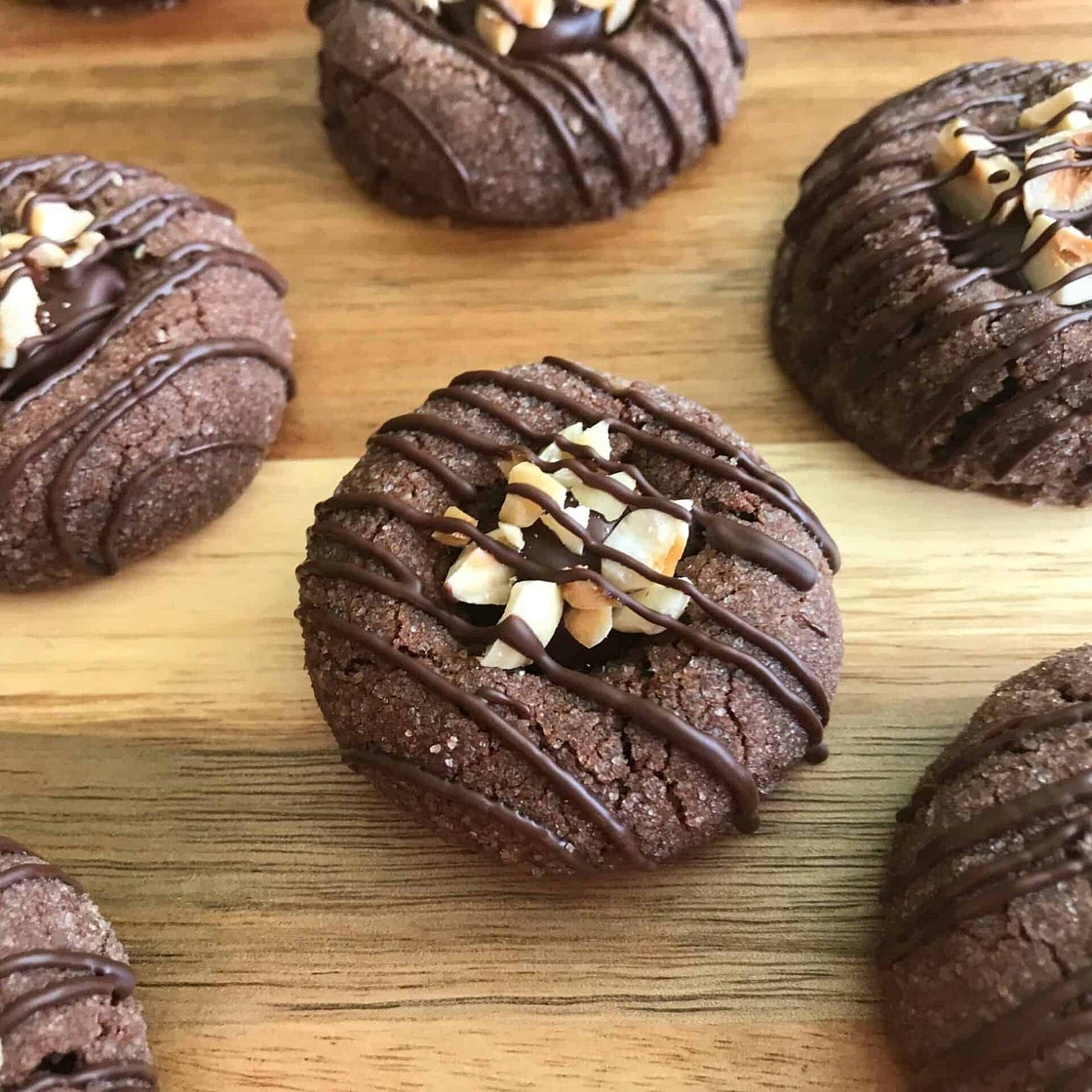 Chocolate, Cinnamon, & Hazelnut Thumbprints