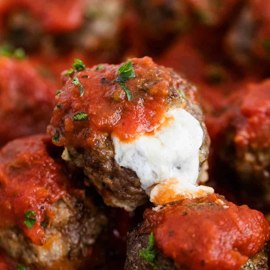 Mozzarella Stuffed Meatballs