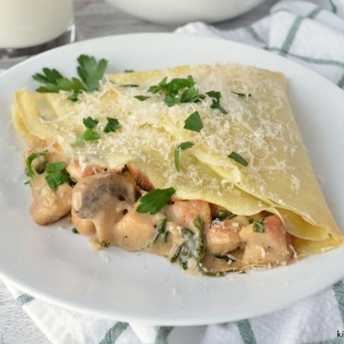 Chicken Florentine Crepes