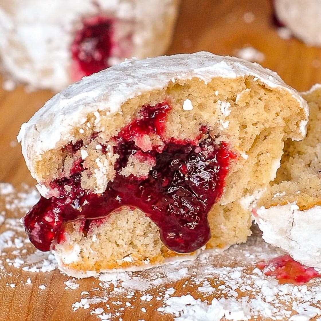 Raspberry Filled Donut Muffins
