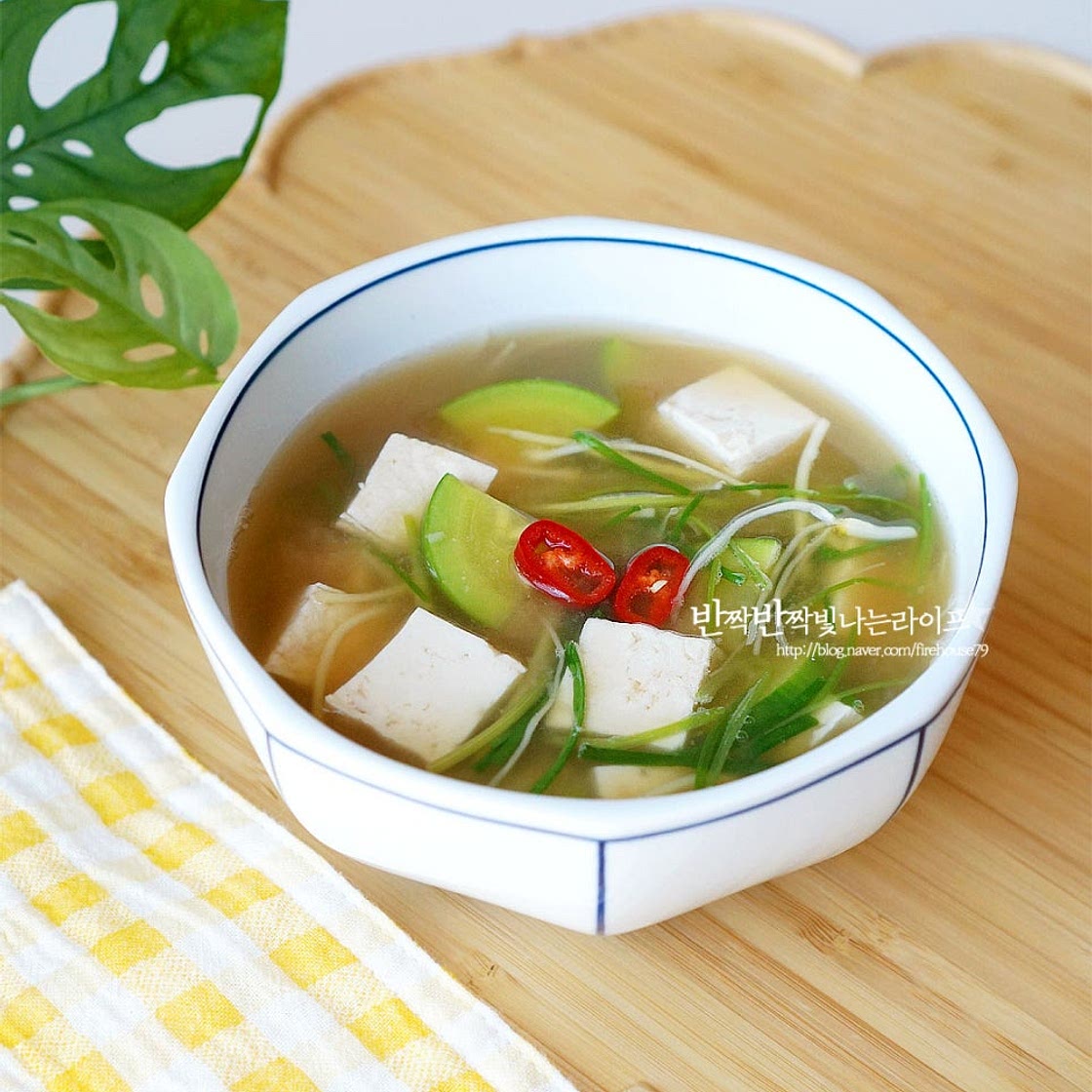 달래된장국 애호박 두부 된장국 만드는 법 달래국