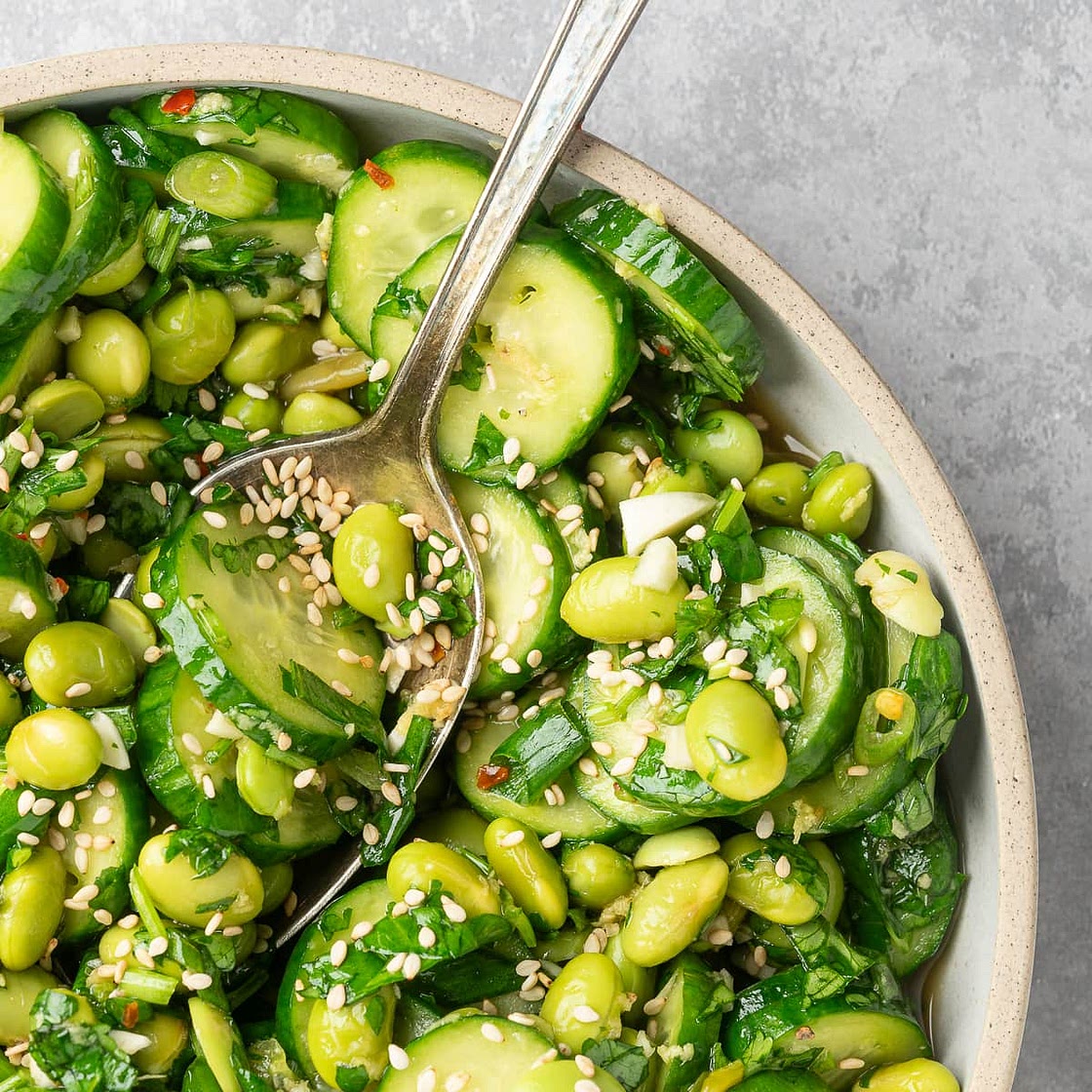 Edamame Cucumber Salad