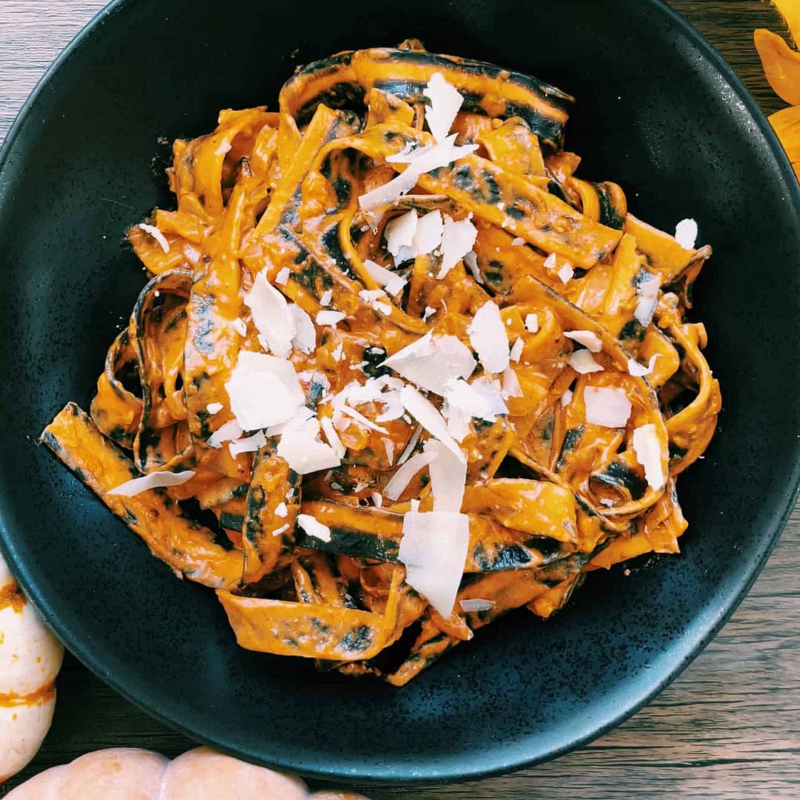 Halloween Black and Orange Spicy Pasta